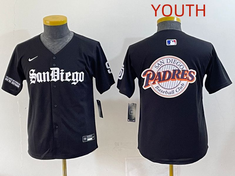 Youth 2025 San Diego Padres Blank Black Five generations Joint Name Nike MLB Jersey style 18